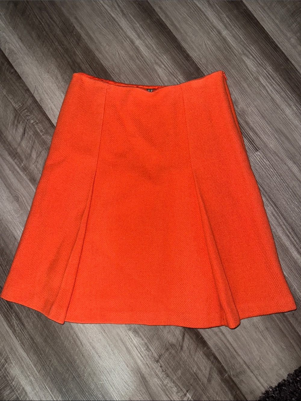 Lauren Ralph Lauren 2 wool orange pleated skater skirt womens vintage business